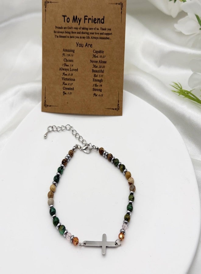 OVIFICEA Friendship Gifts Cross Bracelet for Women, Christian Gifts for Sister in Christ, Charm Bracelets for Best Friend, Daughter,Granddaughter, Mom on Birthday Christmas Baptism Easter Graduation - Image 5